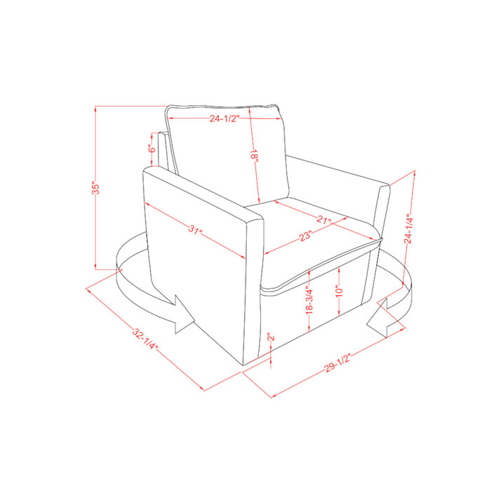 Birch Lane™ Hargreeves 30" Wide Swivel Armchair Wayfair